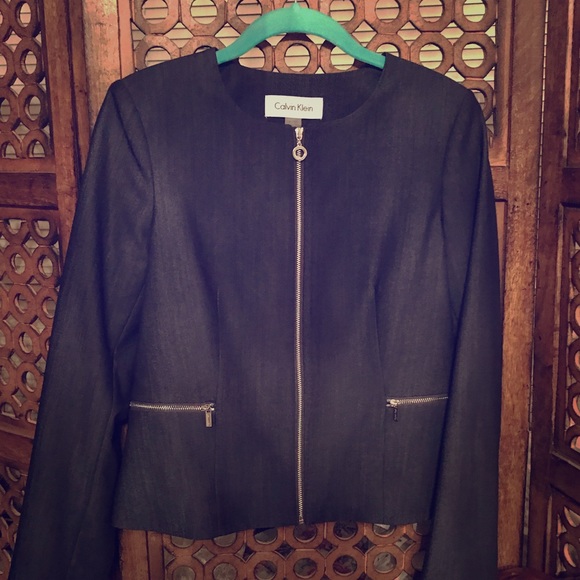 NWT Calvin Klein Zip-Up Blazer - Picture 2 of 8